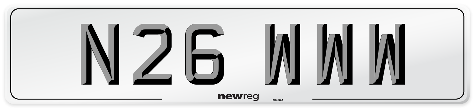 N26 WWW Number Plate from New Reg